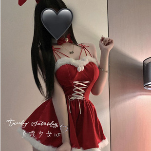 尽揽少女心:圣诞穿搭少女可爱性感连衣裙套装红色圣诞战袍cos女