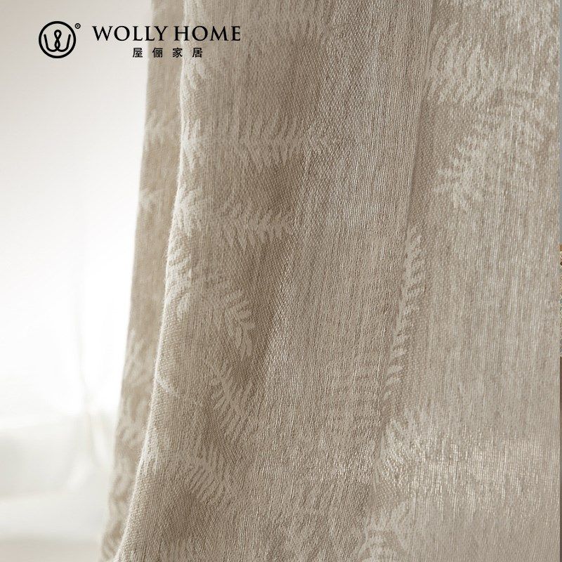 精选野柿子屋俪桫椤亚麻羊毛混纺窗纱南洋复古风格植物题材窗纱,居家布艺,定制窗帘,淘宝优惠券,粉丝福利购,淘宝优惠卷