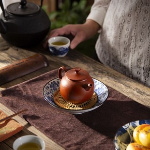 精选青花蓄水壶承陶瓷壶托底座家用釉下彩养壶垫茶具配件小茶承干