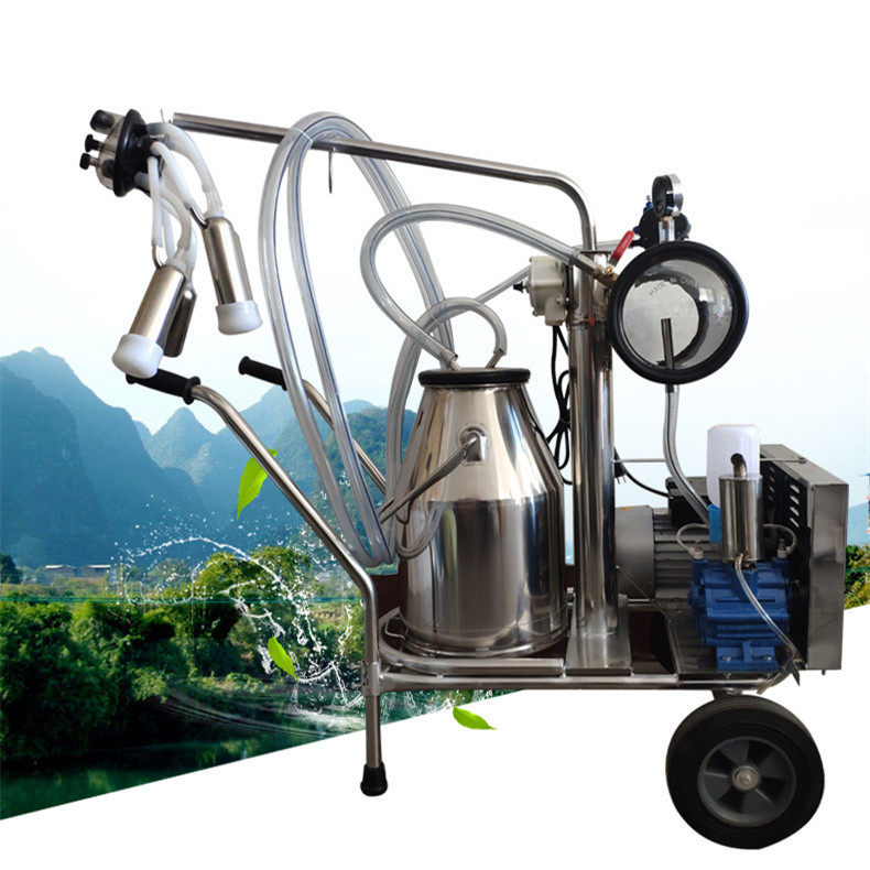 手推式牛羊挤奶机奶牛吸奶器牛用羊用吸奶机推车式牛羊挤奶机