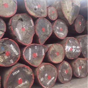 长期供应非洲红菠萝格红铁木原木 渔排菜板枕木户外地板 室内家具