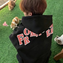 卫衣男款美式高街设计感小众印花连帽重磅春秋款新款百搭上衣外套