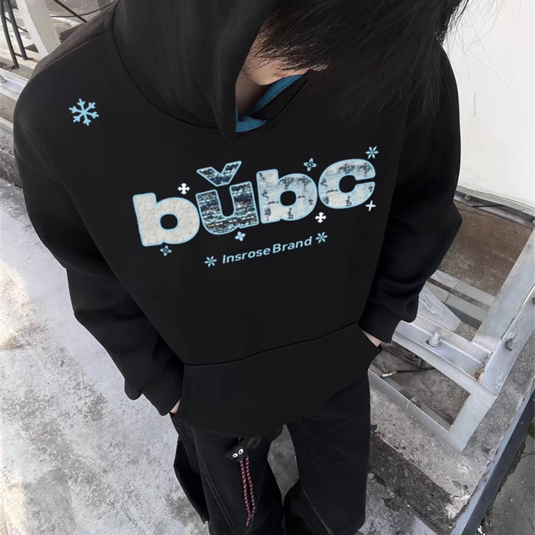 卫衣男刺绣连帽秋冬百搭上衣帽衫