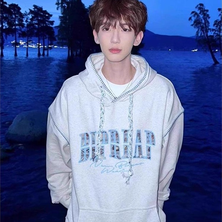 卫衣男款复古街头美式风刺绣连帽