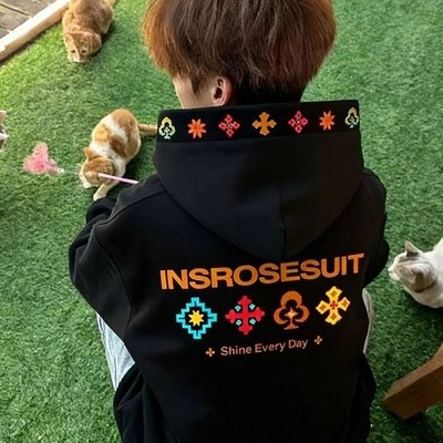 卫衣男款刺绣连帽宽松帽衫上衣