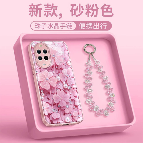 粉色珍珠四叶草适用华为nova15/16手机壳新品高级感nova13/14网红爆款手机壳nova12/11/10防摔外壳保护套女生