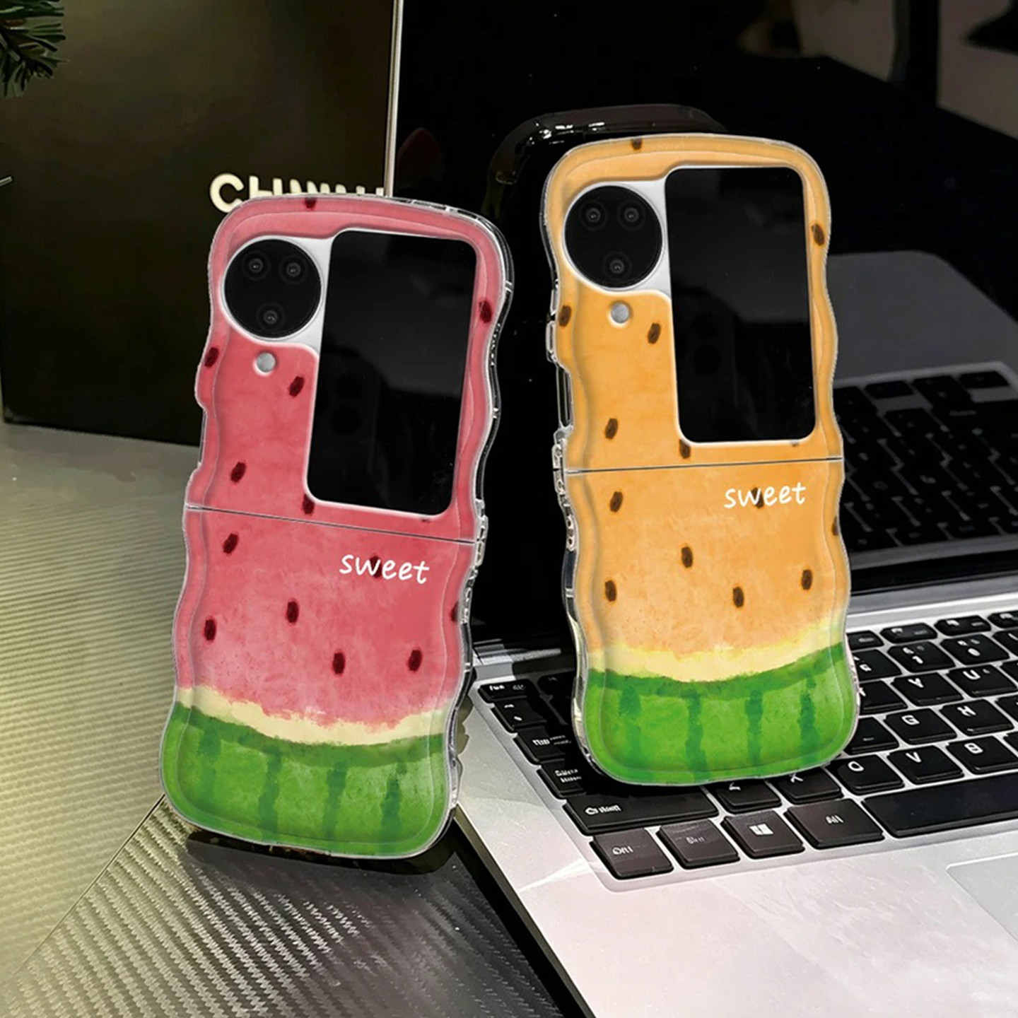 ins风小清新夏天西瓜适用oppofindn3flip手机壳新品高级感pocket2网红爆款折叠手机壳findn3flip防摔保护套女