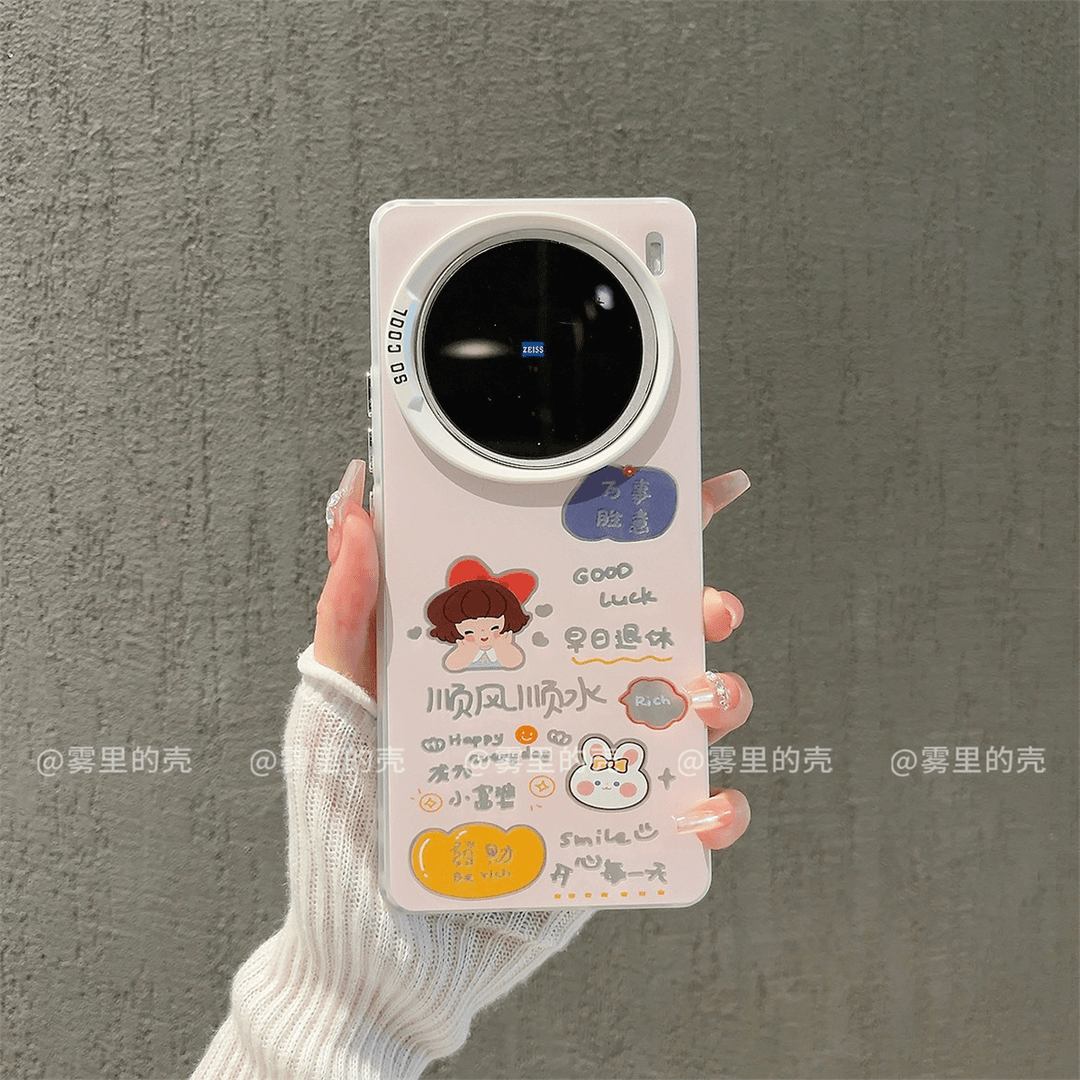 ins风小富婆女孩顺风顺水适用vivox100/x90pro手机壳新款高级感小众x80pro网红手机套x70/x60pro防摔保护套女