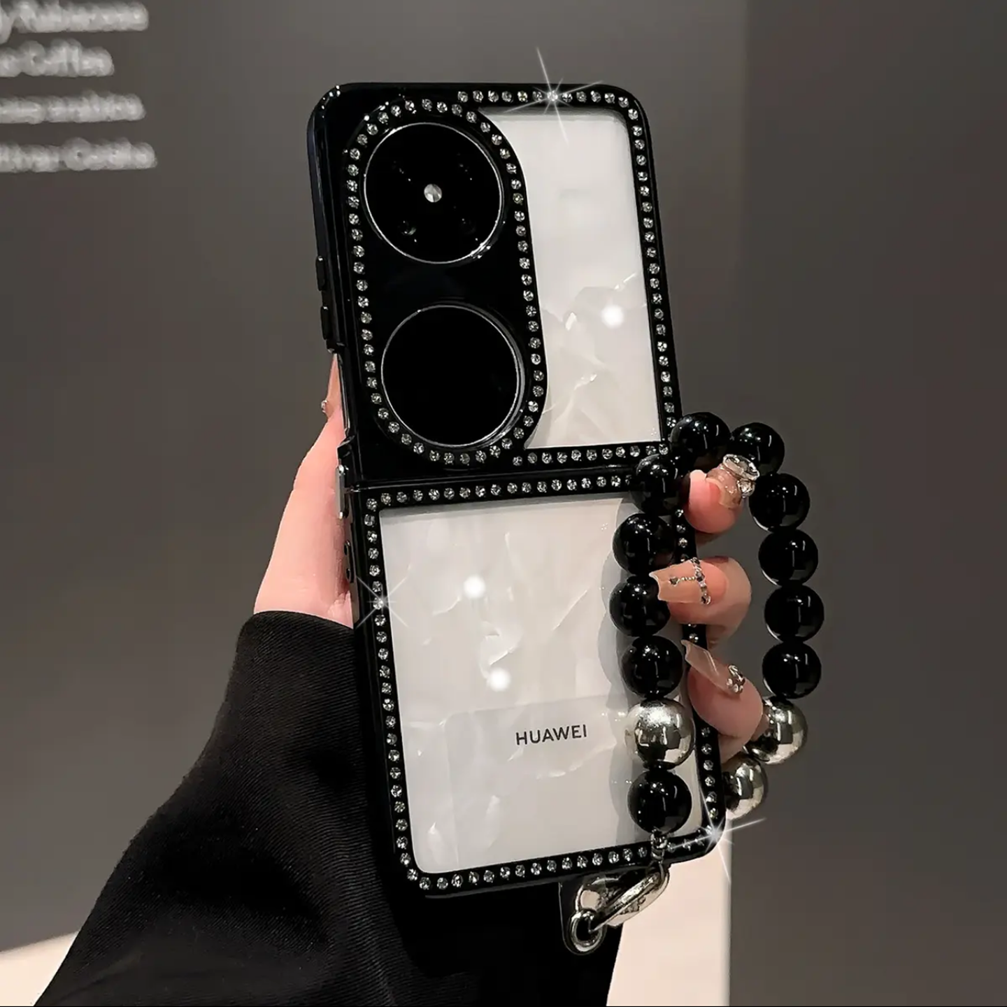 ins风轻奢感钻石折叠壳适用华为pocket2手机壳新款高级感p50pocket网红爆款折叠手机壳pockets防摔外壳保护套