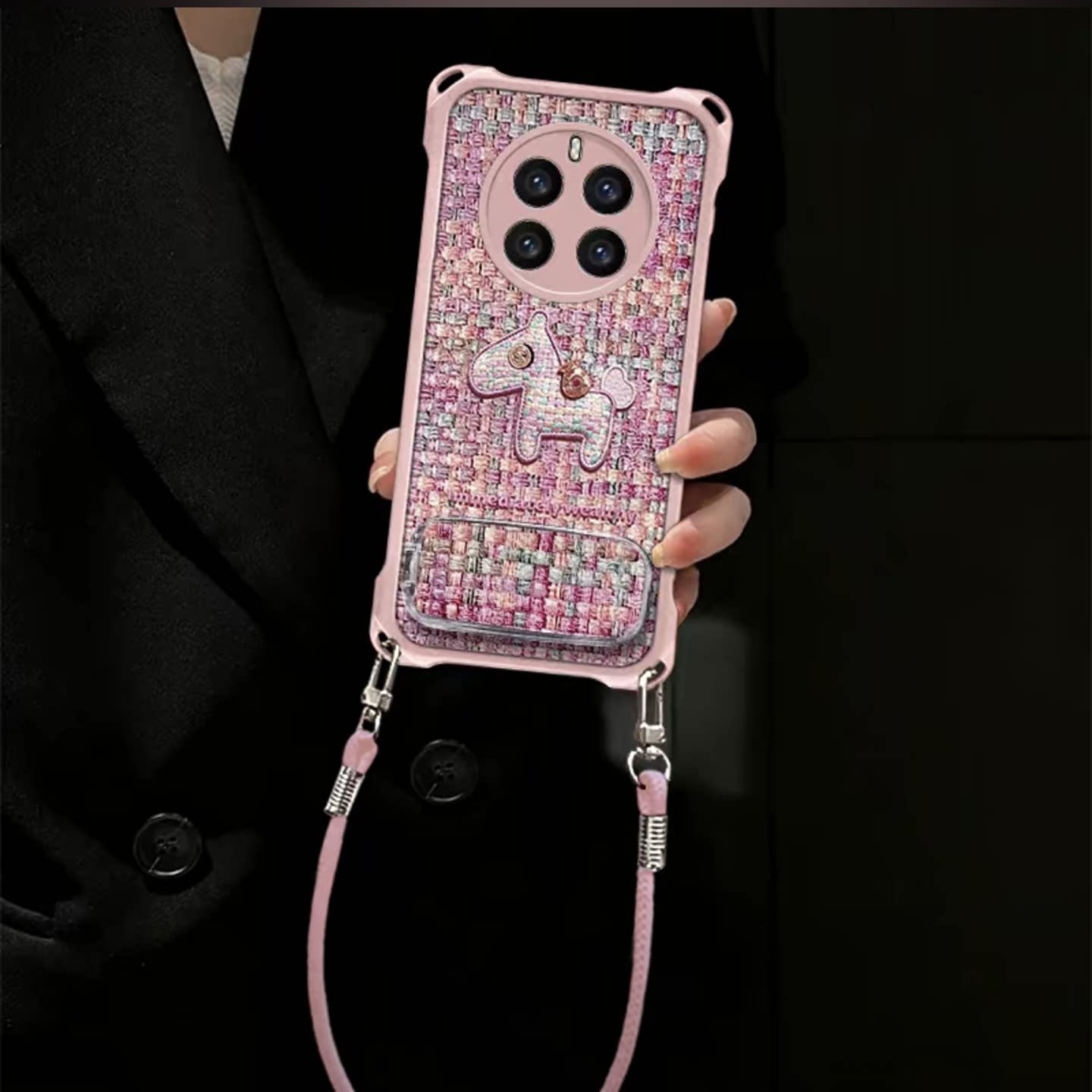 小清新编织小马适用华为mate50pro手机壳新款高级感mate60pro网红爆款手机壳mate70pro好看的外壳保护套女生