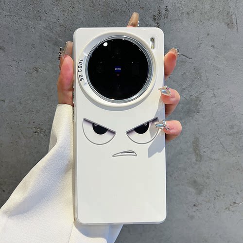 ins风创意搞怪表情适用vivox100/x200pro手机壳新款高级感小众x90/x80pro网红爆款手机套x300pro防摔保护套女