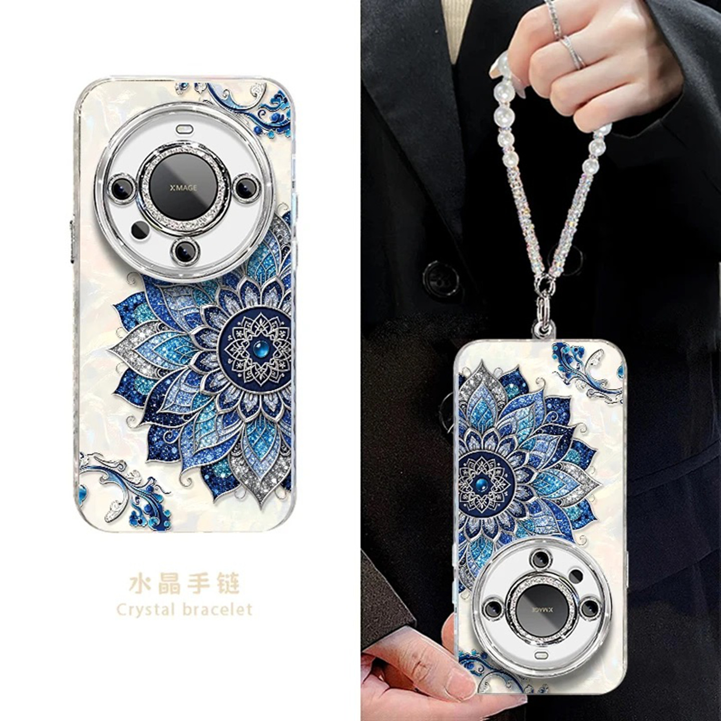 贝壳纹敦煌莲花图腾适用华为mate60pro手机壳新品高级感mate70pro网红爆款手机壳mate80pro防摔外壳保护套女