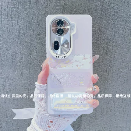 ins风小清新春日樱花适用opporeno11/10pro手机壳高级感reno12/13网红爆款手机套reno9/8/7硅胶防摔保护套女