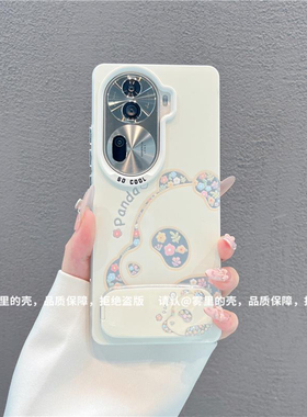ins风碎花熊猫适用opporeno11/12pro手机壳新款高级感reno13/14网红爆款手机壳reno15pro防摔外壳保护套女生