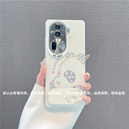 ins风碎花熊猫适用opporeno11/12pro手机壳新款高级感reno13/14网红爆款手机壳reno15pro防摔外壳保护套女生