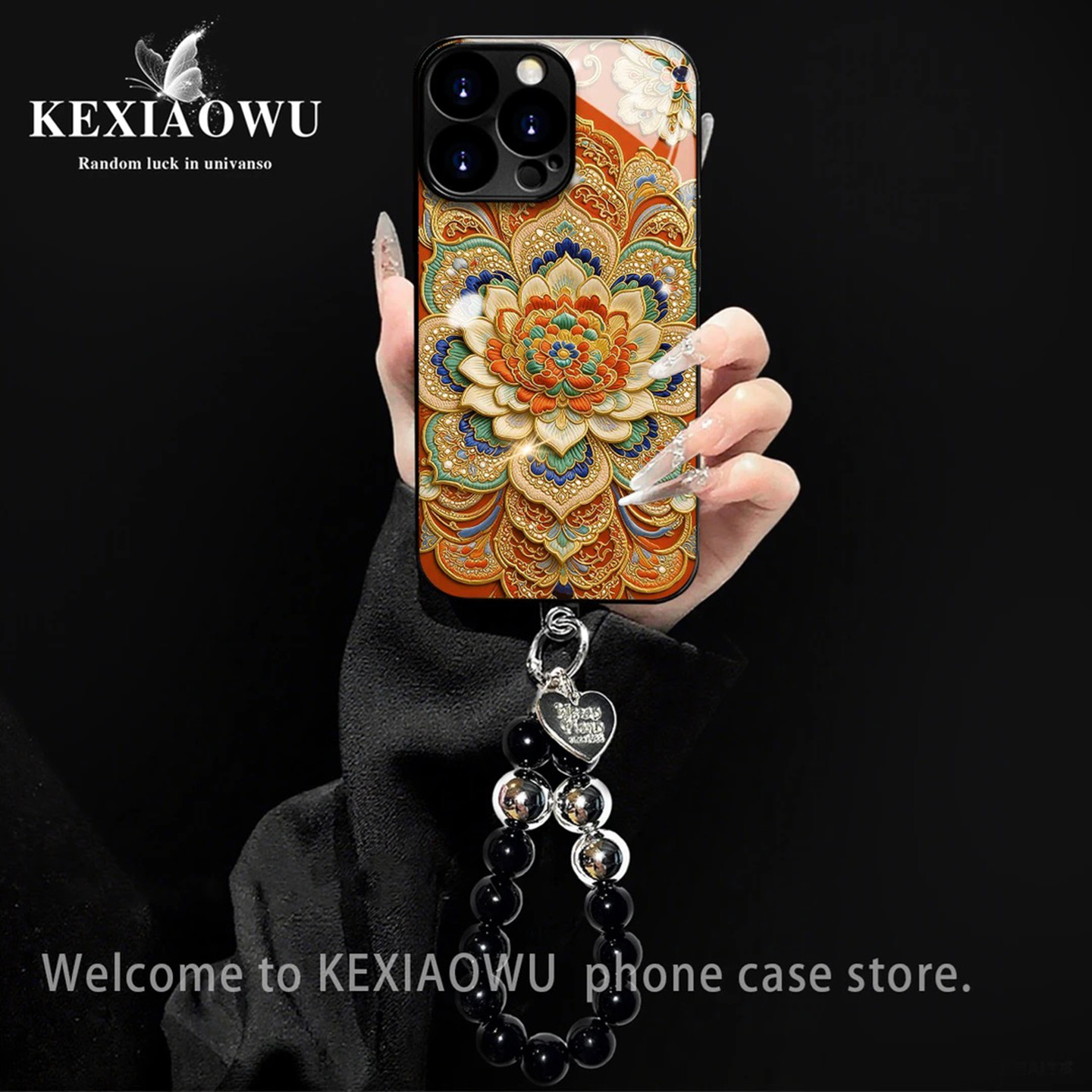 轻奢感彩色莲花适用苹果16promax手机壳新品高级感iPhone17pro网红爆款手机壳15/14好看的外壳防摔保护套女生