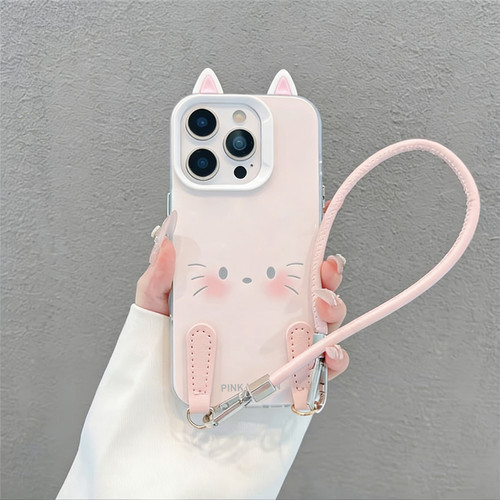 ins风小清新腮红小猫挂绳保护套