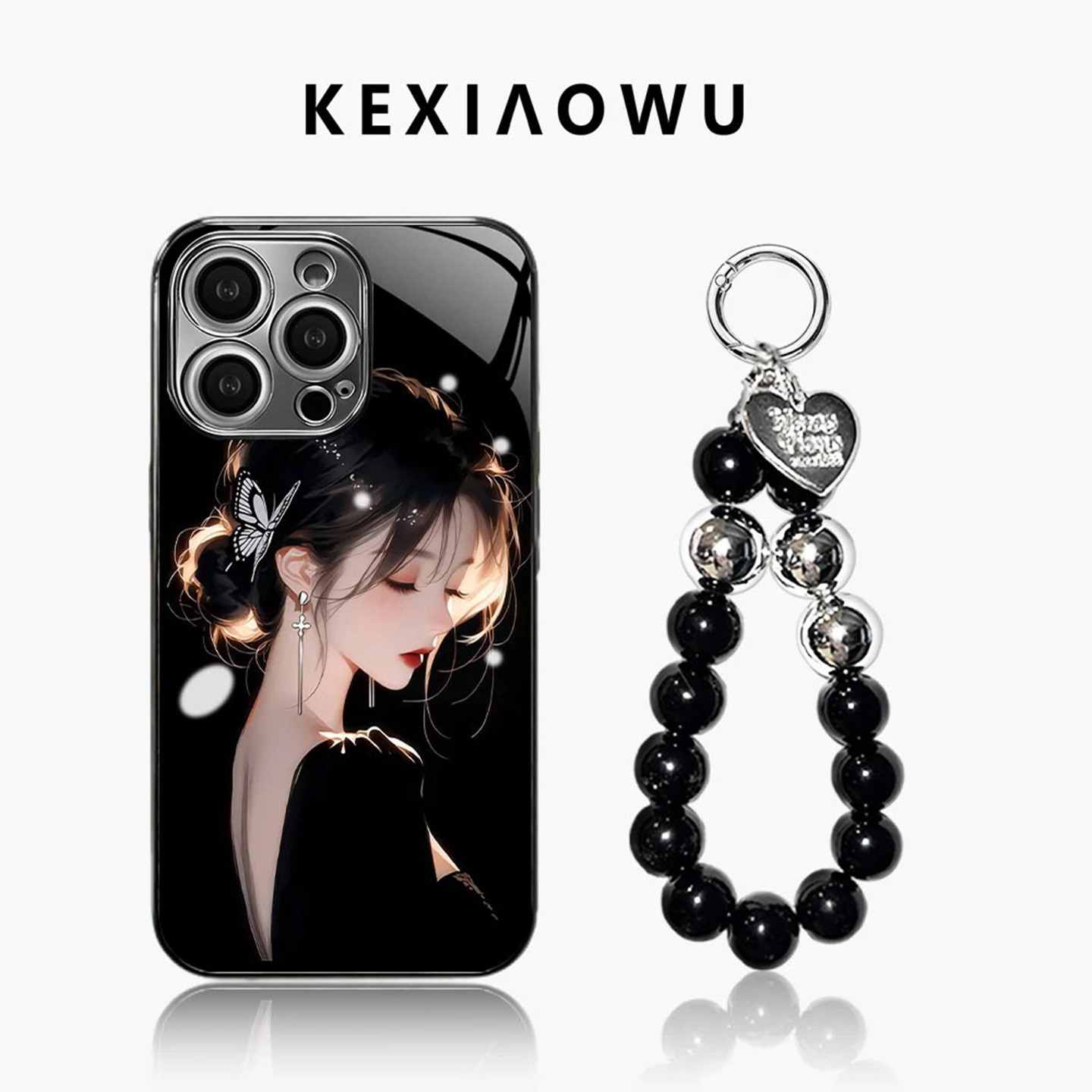 轻奢蝴蝶发簪女孩适用苹果16promax手机壳新品高级感iPhone17pro网红爆款手机壳15/14/13/12防摔外壳保护套女