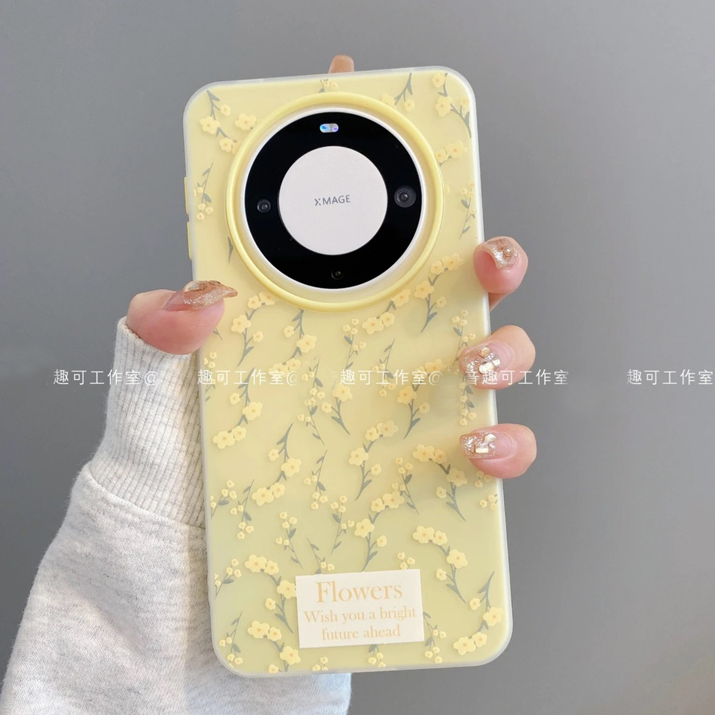 小清新春日黄色碎花适用华为mate60pro手机壳新品高级感mate80网红爆款手机壳mate70好看的外壳防摔保护套女
