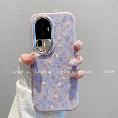 ins风小清新温柔紫色碎花适用opporeno10/11pro手机壳高级感小众reno12/13网红手机套reno9/8硅胶防摔保护套