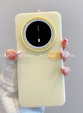 ins风小清新黄色爱心适用华为mate70pro手机壳新款高级感mate70网红爆款手机壳mate50/40/30防摔外壳保护套女