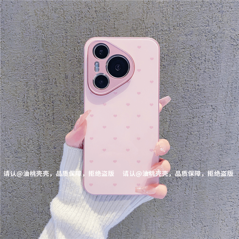 ins风小清新粉色碎花爱心适用华为pura70pro手机壳新款高级感小众p60/p50网红手机壳p40/p30pro防摔保护套女