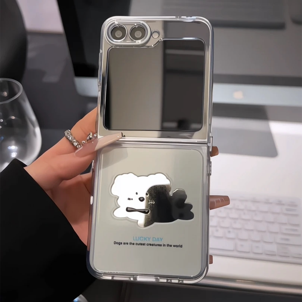 ins风小清新可爱小狗适用三星zflip6/5手机壳新款高级感网红爆款折叠屏手机壳zflip4/3硅胶外壳防摔保护套女