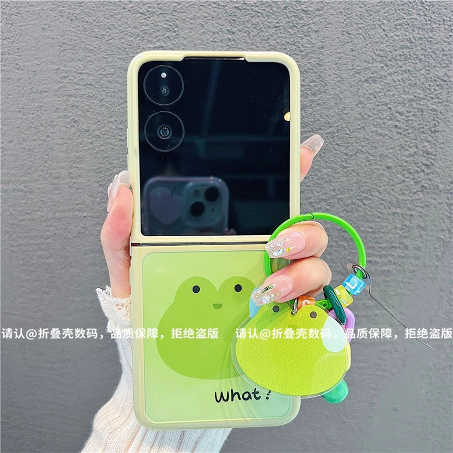 ins风可爱流汗青蛙适用小米mixflip手机壳新款高级感小众网红折叠手机壳magicvflip硅胶外壳简约防摔保护套女