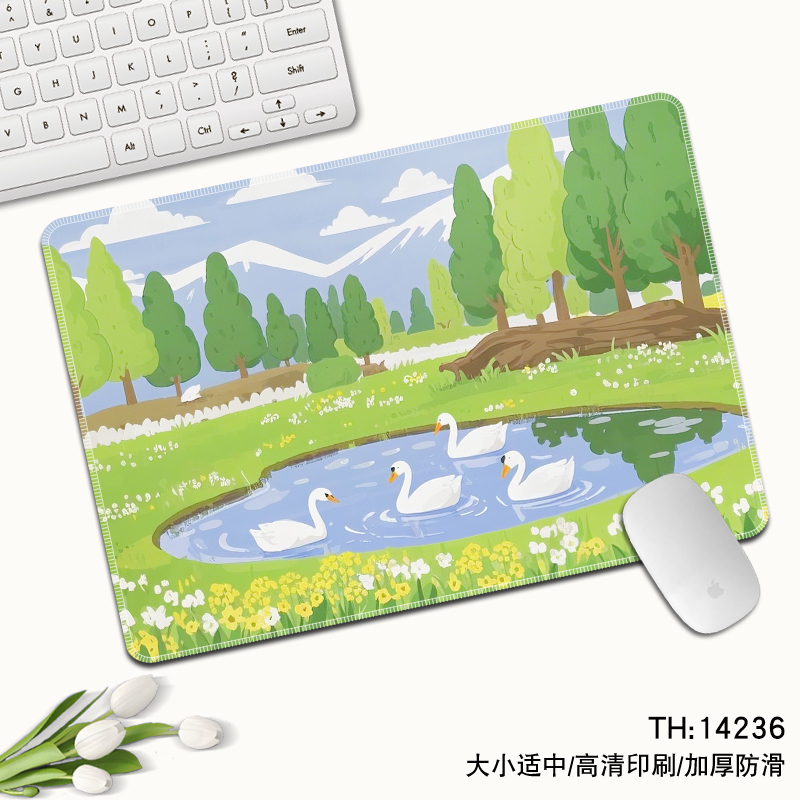 可爱小清新鼠标垫女生ins风护腕电竞笔键盘垫办公桌垫游戏垫小号