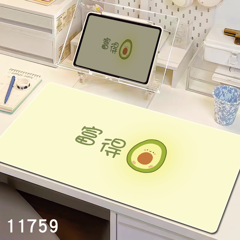 水果文字鼠标垫大号办公软垫学习书桌垫男女生百搭电脑键盘书桌垫