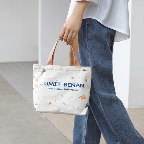 帆布包新款韩版手提包可爱大容量收纳袋上班族学生便当包