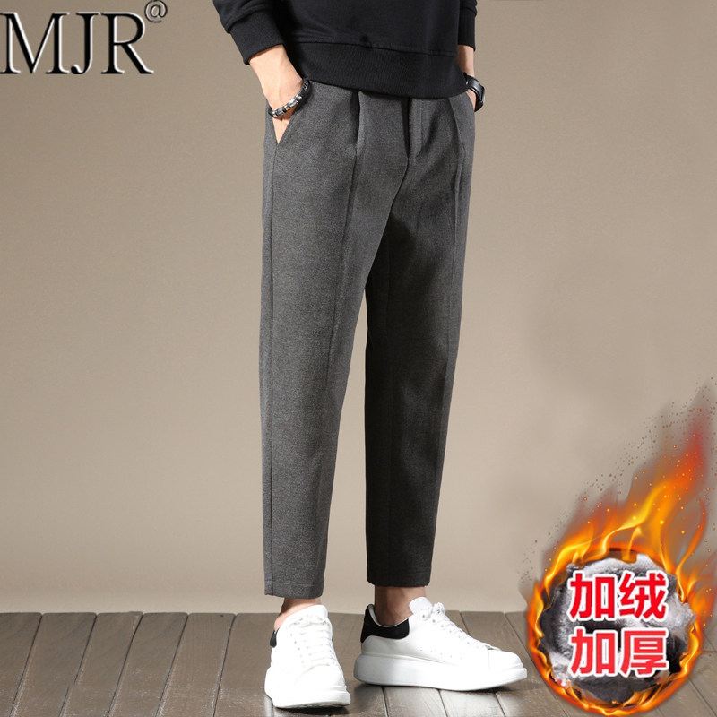 高端男士毛呢西裤2026年冬季新款高级感韩版痞帅加厚长裤男款裤子