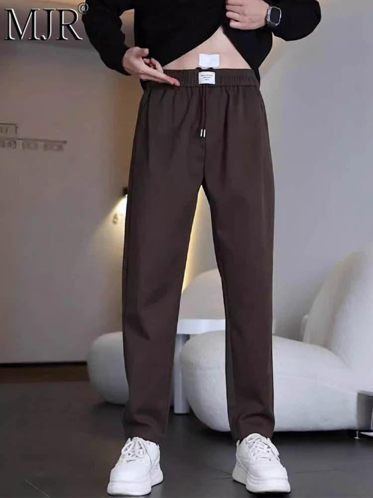 高端垂感休闲裤男士春秋冬季潮牌高级感男裤子男款显瘦微锥小脚裤