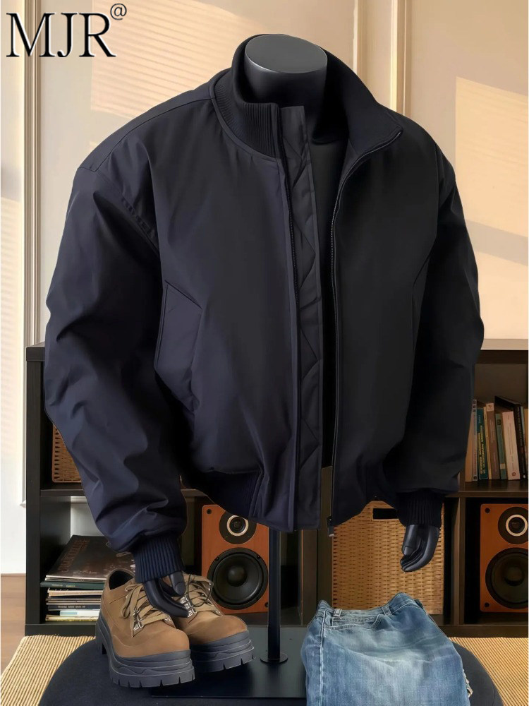 高级感痞帅美式飞行夹克男士2025年冬季新款三防立领冲锋衣棉服男