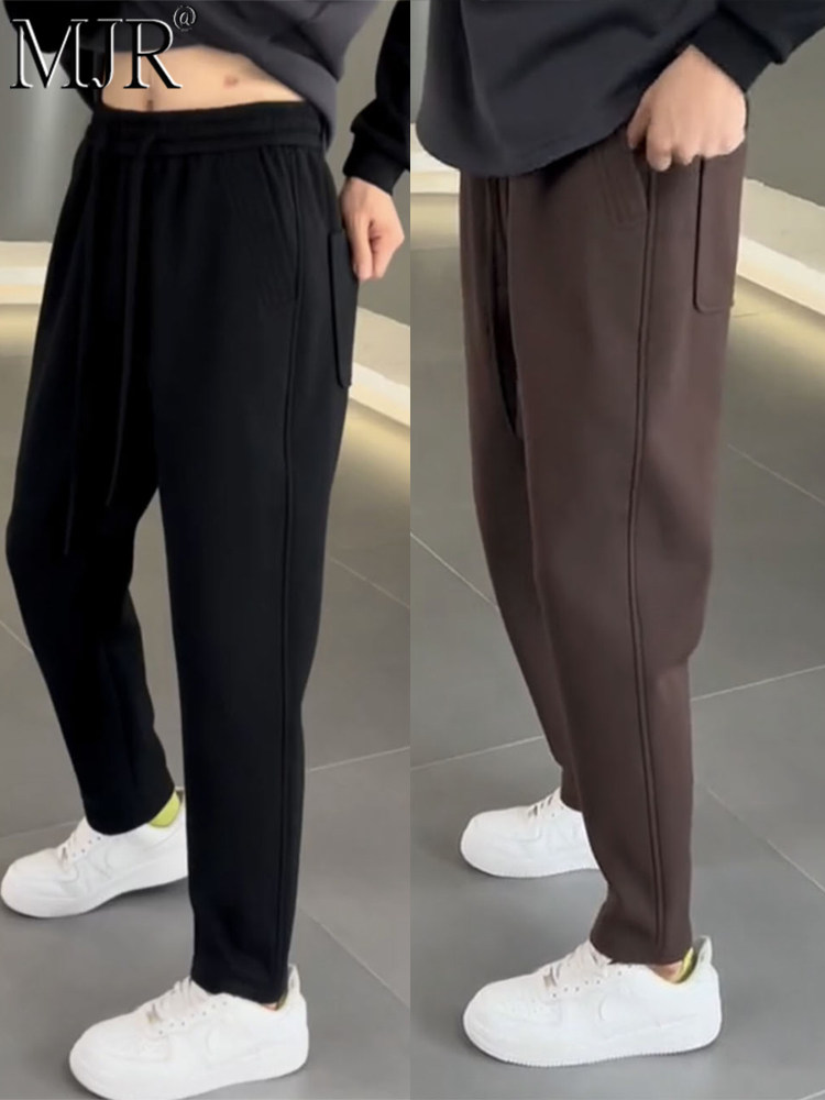 潮牌男士高端休闲裤秋冬季卫裤2025新款修身小脚运动裤男款哈伦裤