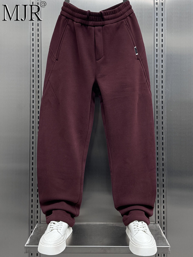 高端男士运动卫裤2025年秋冬季新款宽松直筒休闲裤男款抽绳弯刀裤