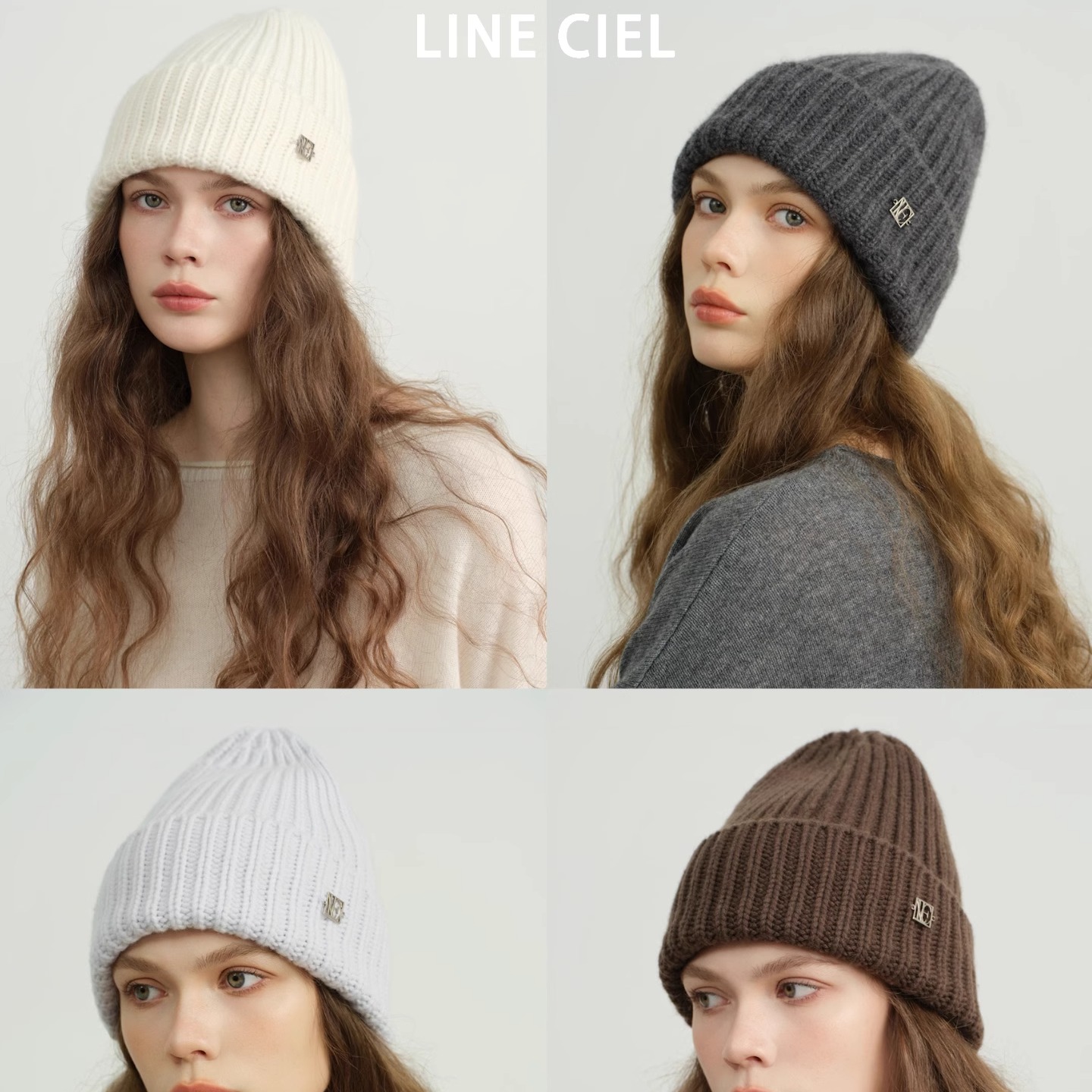 LINECIEL羊绒高克重针织毛线帽