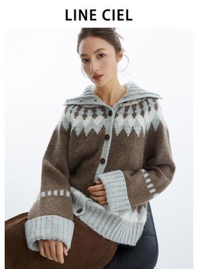 LINE CIEL【原创正品明星同款】 费尔岛羊毛羊驼毛针织衫毛衣外套