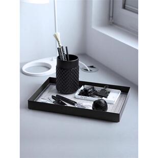 托盘长方形家用水杯咖啡餐具收纳盘茶杯茶具客厅蛋糕点心玻璃盘子