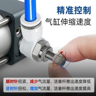 节流阀气动可调气管快速接头调速气缸配件调节SL4