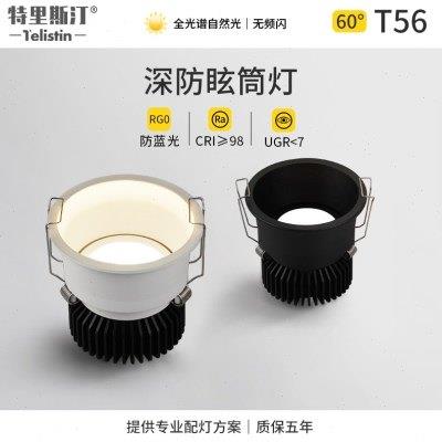 特里斯汀筒灯led天花灯吊顶嵌入式厨房阳台走廊75cm孔灯60度T56