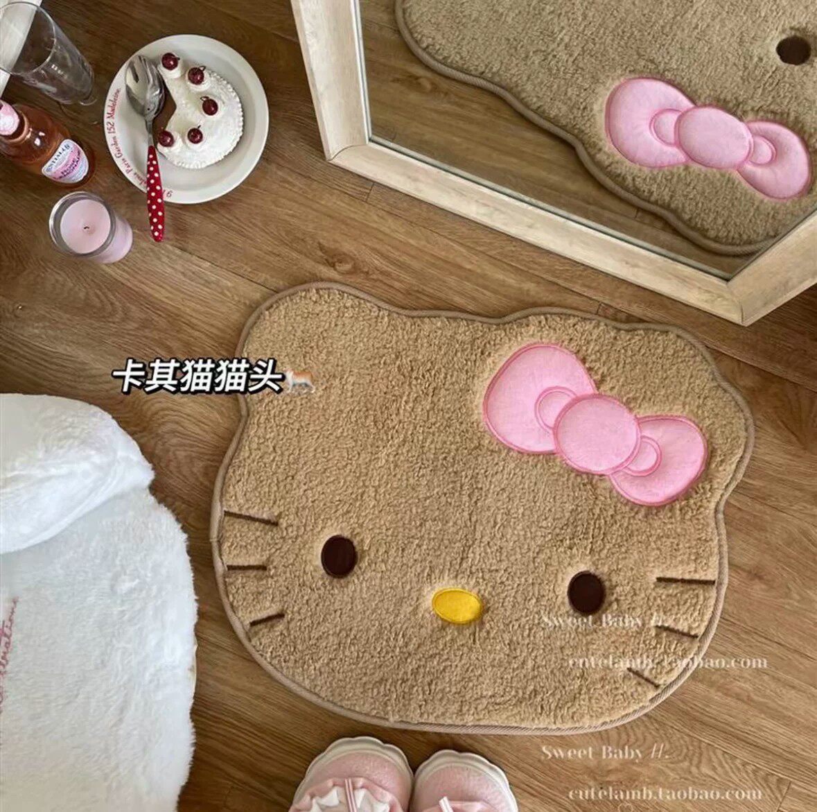 可爱猫异形防滑加厚仿羊绒地毯