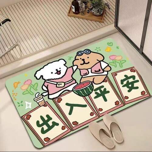 遇水生财硅藻泥防滑吸水地垫