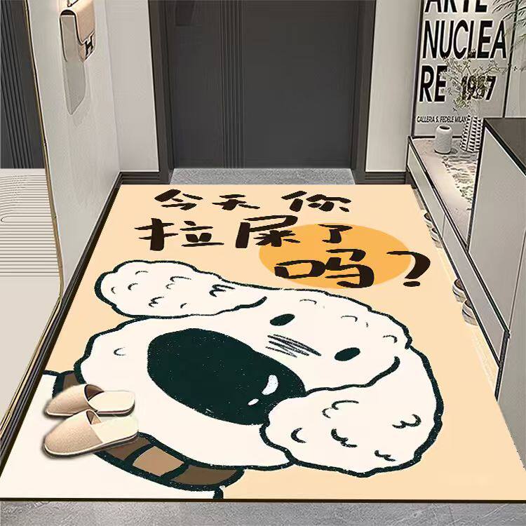 卡通入户门地垫硅藻泥吸水防滑进门垫玄关免洗可擦门口地毯可裁剪