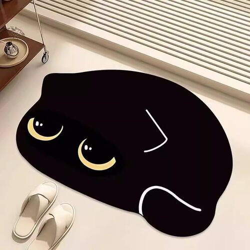 卡通小猫硅藻泥吸水速干防滑地垫