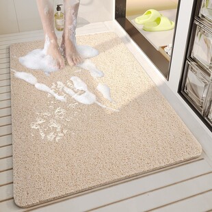 跨境浴室防滑垫丝圈淋浴房洗澡踩脚垫厕所卫生间防水地垫丝瓜脚垫