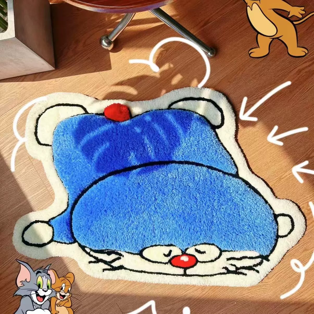哆啦A梦加厚卡通卧室床边地毯