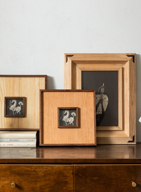 掬熙实木装饰画高级感画框中古风