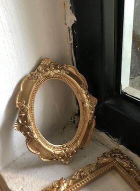 法式金色复古相框道具迷你雕花树脂画框首饰拍照定位装饰摆饰展示