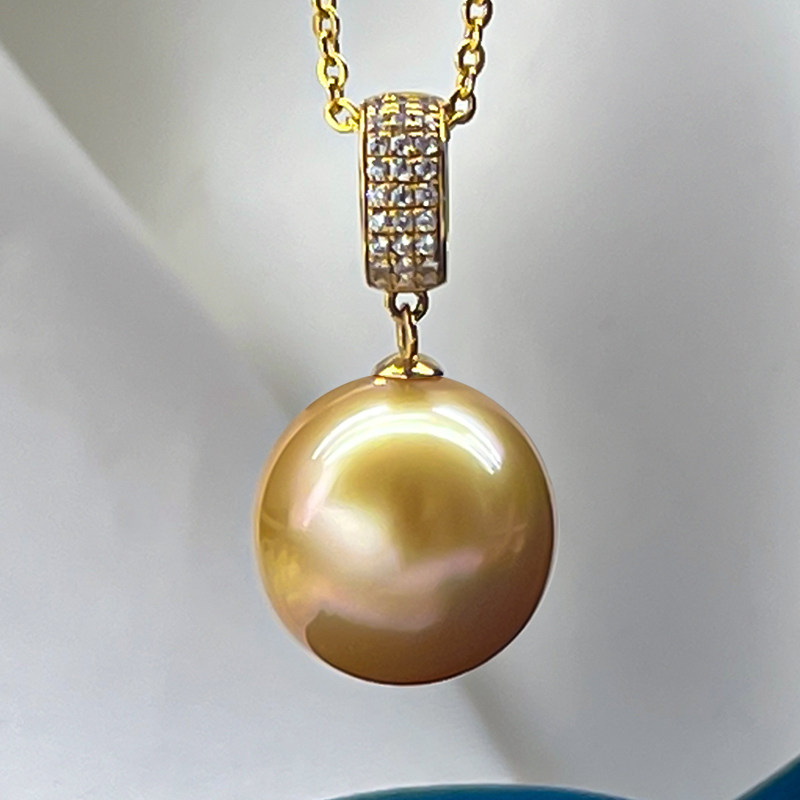 约12.4mm18k金南洋金海水珍珠单颗吊坠不含链海水强光时尚高级感,珠宝/钻石/翡翠,颈饰,淘宝优惠券,粉丝福利购,淘宝优惠卷